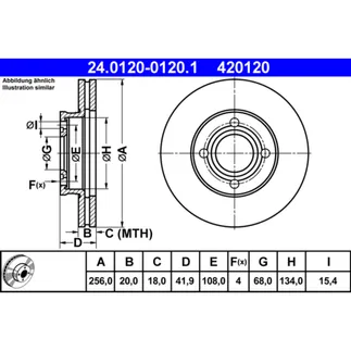 ATE Front Disc Brake Rotor - 853615301C